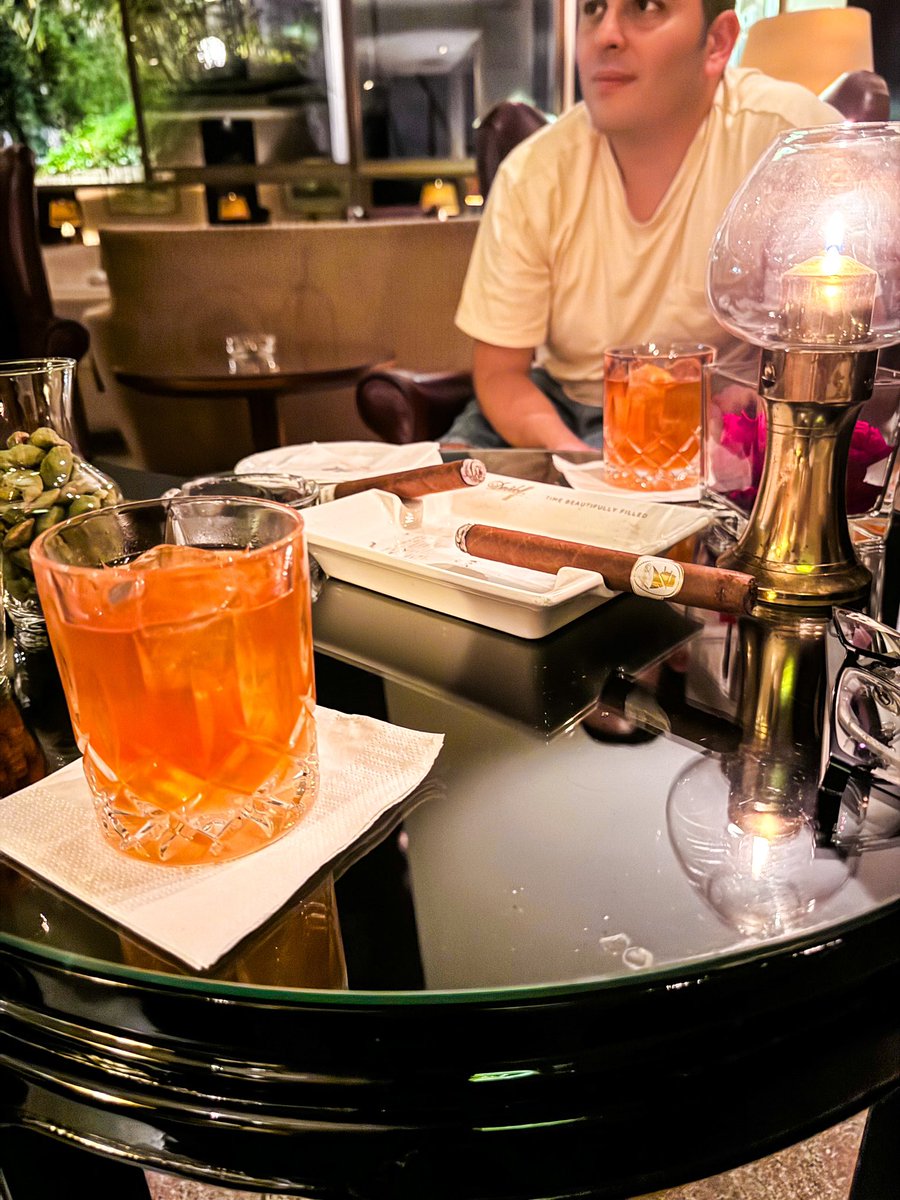 Old fashioned and a davidhof churchill. 
What’s not to enjoy??