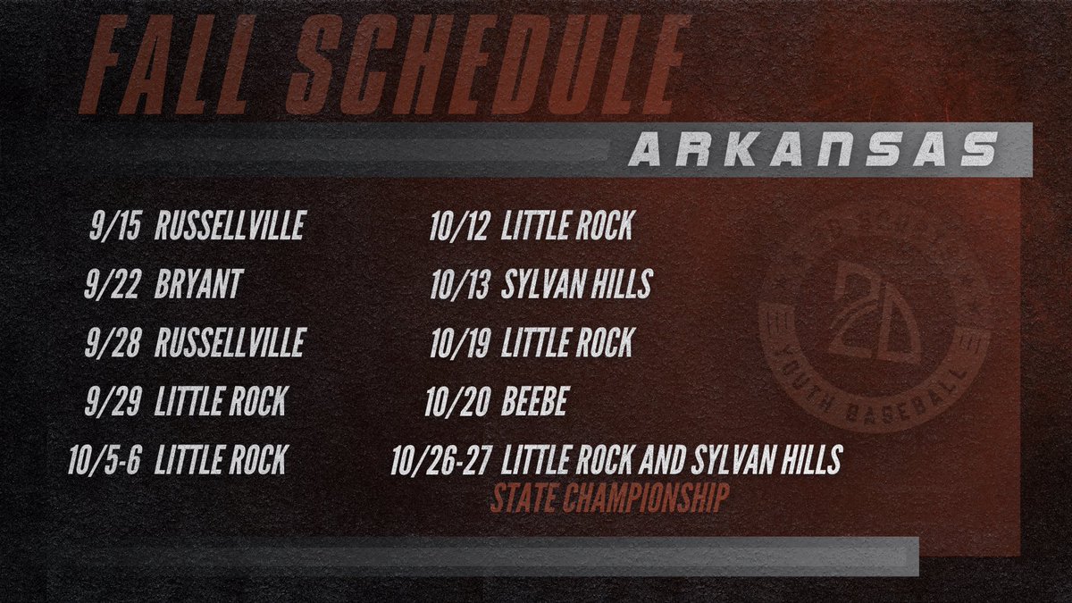 The wait is over!

Take a look at the Fall 2024 youth schedules in Arkansas!