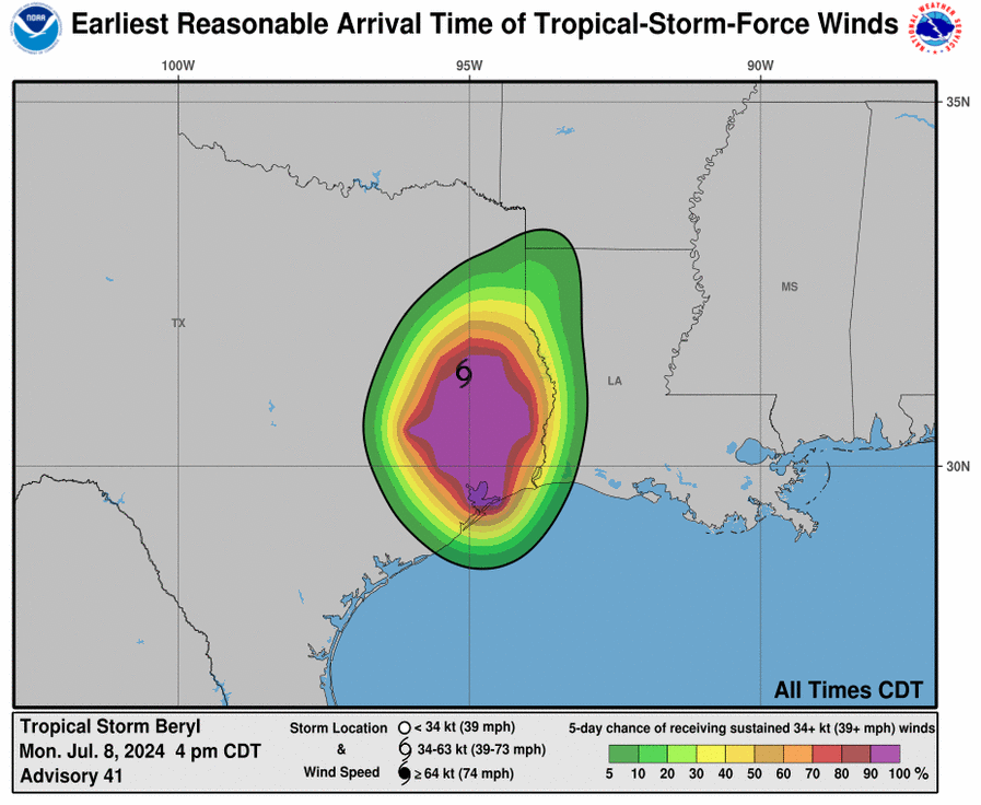 LimWeather's tweet photo. #Beryl in E #Texas down to 45mph #TropicalStorm with #Flooding rain continuing; to die out well inland within 3 days
#Wxtwitter #Tropicswx #HurricaneSeason2024 #wxx #HurricaneSeason #TXwx #STXwx #GLSwx #HurricaneBeryl #HOUwx #BCSwx #CTXwx #Galveston #tropicalstormberyl https://t.co/Z4IDH3AlVX