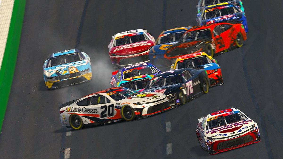 seanrowe199's tweet photo. Got My first win in SRL at Atlanta last night!!!!

Had a very clean race without any damage to the car, and once I got the lead no one could take it away. Happy to win the 4th of July race especially in the beautiful Davidson Specialty Foods Patriotic car! We are contenders now! https://t.co/IrNeN8eNmb