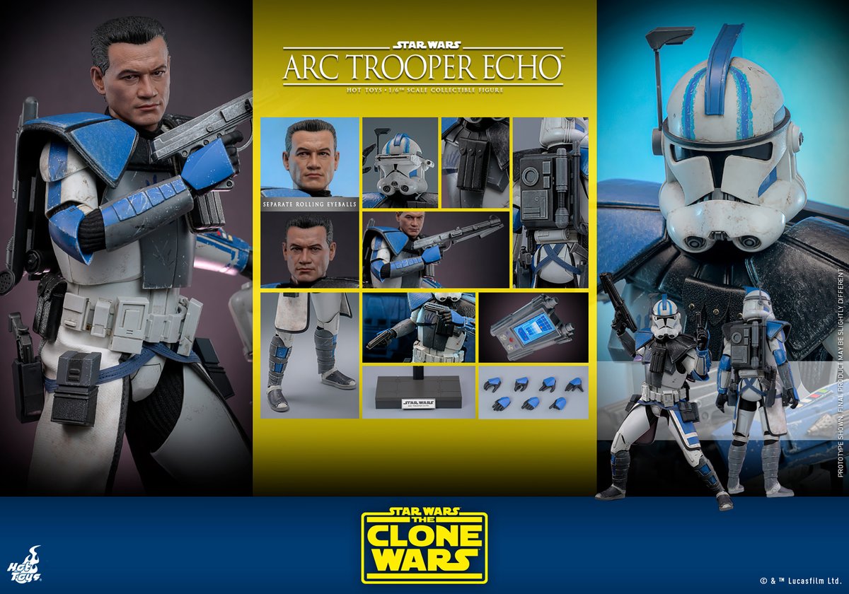 New pre-order: Star Wars Clone Wars Arc Trooper Echo 1/6 Scale Figure by Hot Toys alteregocomics.com/products/arc-t….
