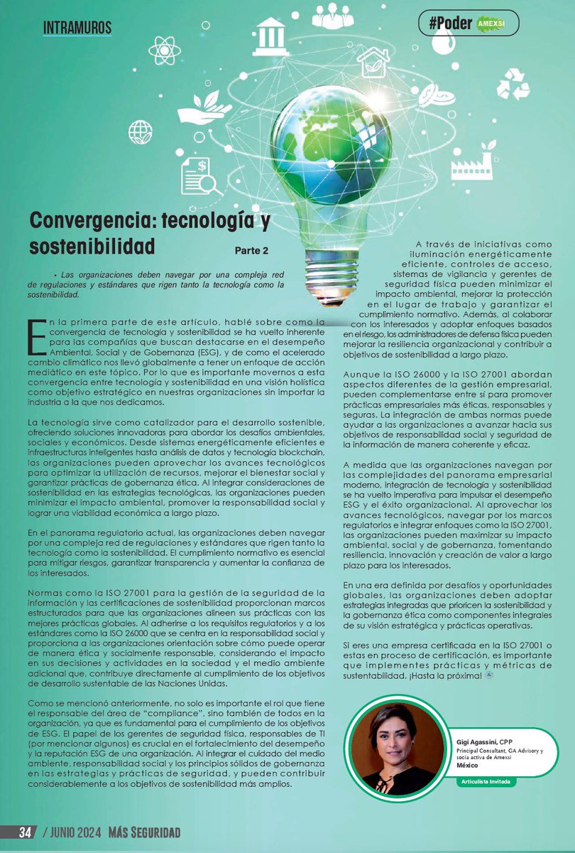 AmexsiOficial's tweet photo. Compartimos la segunda parte del artículo de nuestra asociada @GigiAgassini en la columna #poderamexsi en la @RevMasSegurida https://t.co/RuWXJcoThI