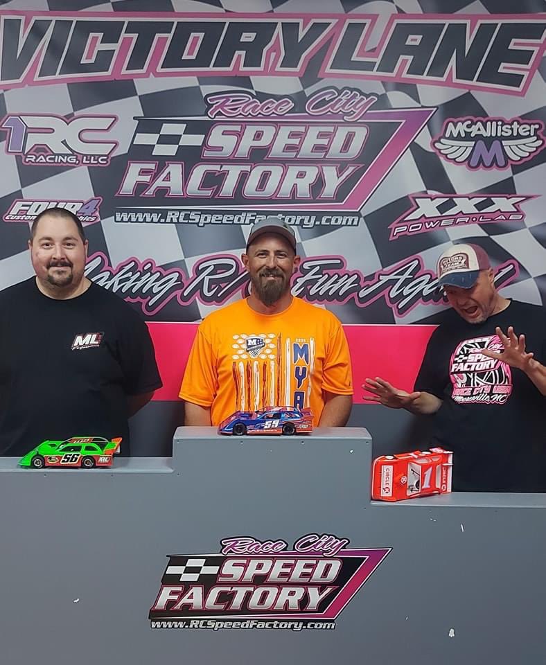 RCSpeedFactory's tweet photo. Here are our podium photos from Last Monday Night's racing action. Mason Mitchell was the only other expert class winner last week in his triumphant return. We look forward to seeing you at the Speed Factory tonight!

Doors open at 4pm.
Sign-ups Close at 6:45pm.
Racing at 7:15pm. https://t.co/gz4KLZTu6t