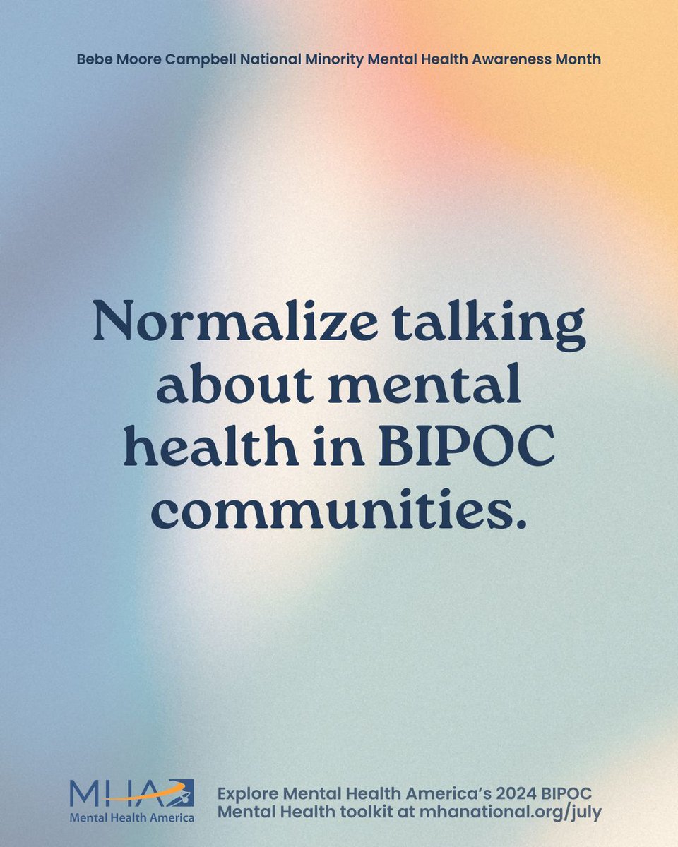 Join us this July to honor Bebe Moore Campbell, a trailblazing author and mental health advocate for the Black community and other underrepresented groups. 🌟 buff.ly/3Af0wk3  
#BIPOCMentalHealth #BebeMooreCampbell