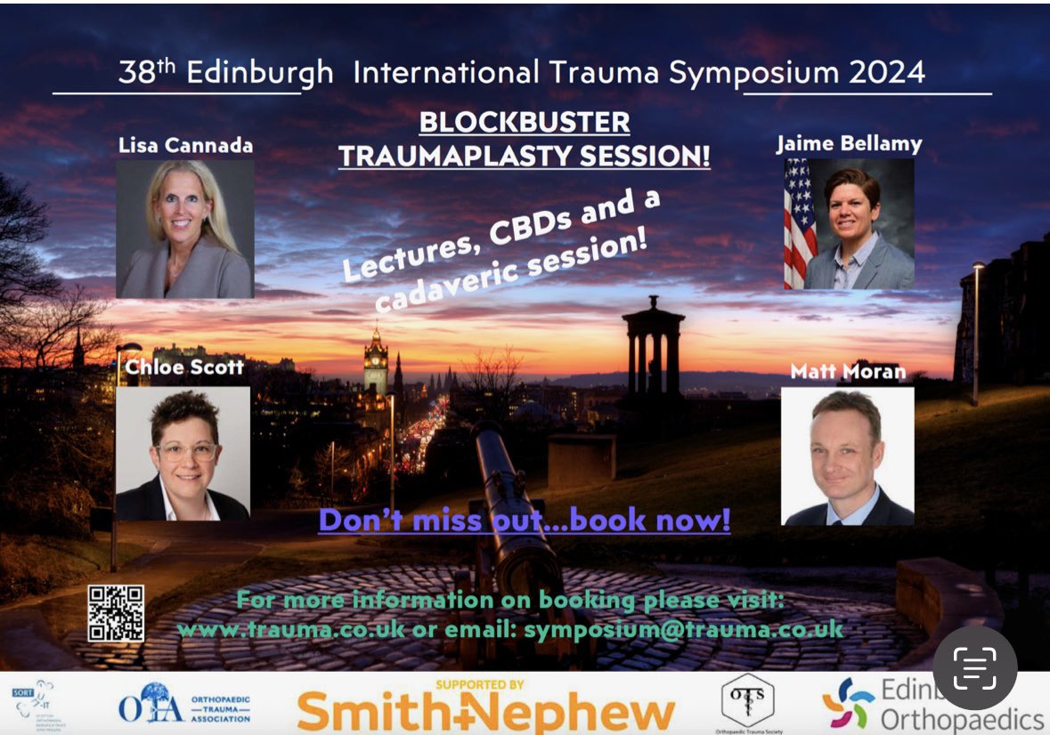 Edinburgh Orthopaedics (@edinorthopaedic) on Twitter photo Blockbuster traumaplasty session 🦵🔨💪
🎬 featuring some of our 🤩 faculty:
<a href="/jaimelbellamyDO/">Jaime Bellamy, DO, FAAOS 🌈</a>
<a href="/lisacannada/">Lisa Cannada</a>
<a href="/EdinburghKnee/">Chloe EH Scott</a>
<a href="/velocipod/">Matthew Moran</a>
Book here 👇
trauma.co.uk/product/eits20…
#orthotwitter Blockbuster traumaplasty session 🦵🔨💪
🎬 featuring some of our 🤩 faculty:
<a href="/jaimelbellamyDO/">Jaime Bellamy, DO, FAAOS 🌈</a>
<a href="/lisacannada/">Lisa Cannada</a>
<a href="/EdinburghKnee/">Chloe EH Scott</a>
<a href="/velocipod/">Matthew Moran</a>
Book here 👇
trauma.co.uk/product/eits20…
#orthotwitter