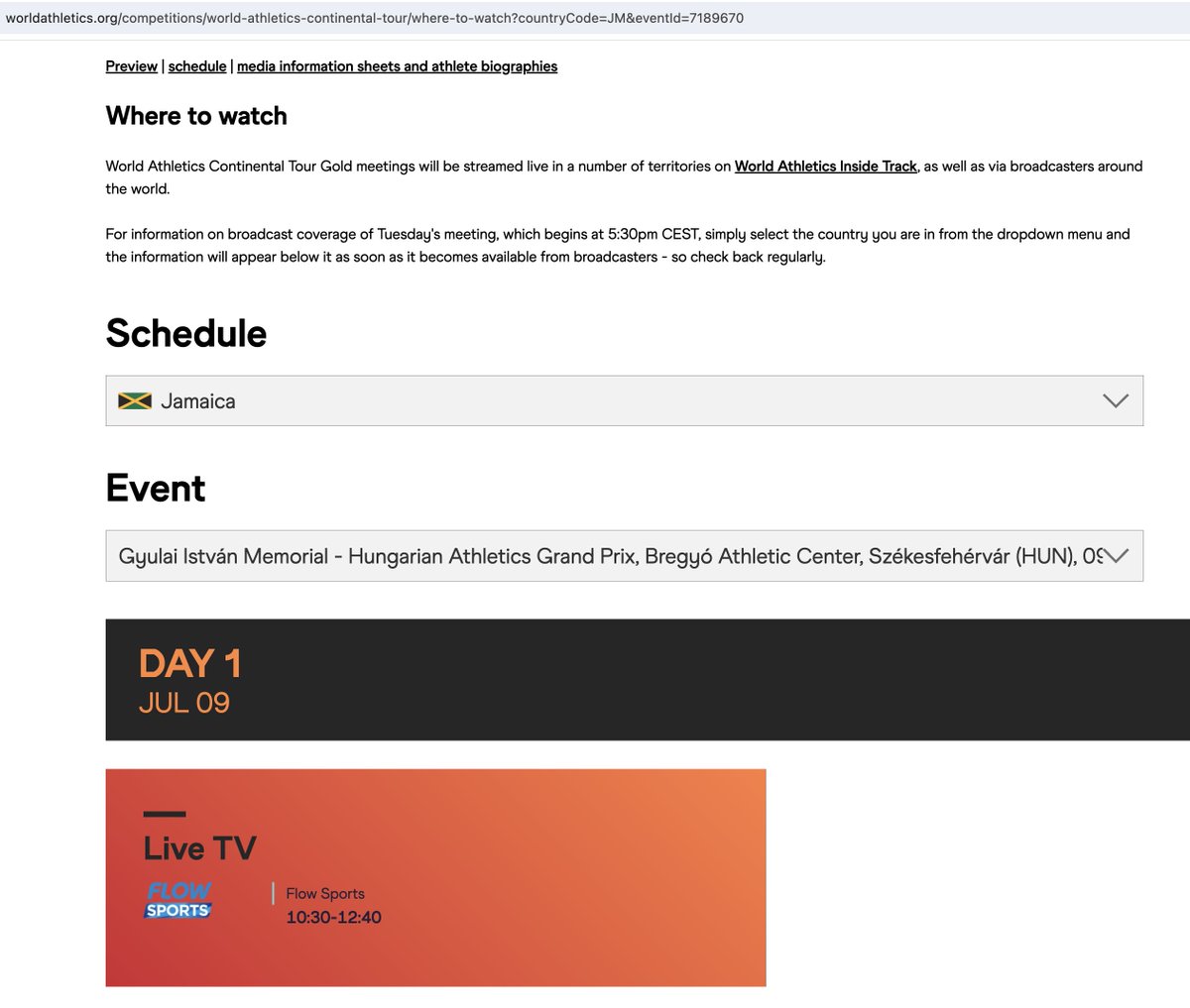 If you want to see one of the best athletics meetings held each year then watch the World Athletics Continental Tour Gold Gyulai Istvan Memorial, Tuesday, July 9, starting at 10:30am Jamaica time.  This event is like a Diamond League meet pretending to be WACT, it is that good.