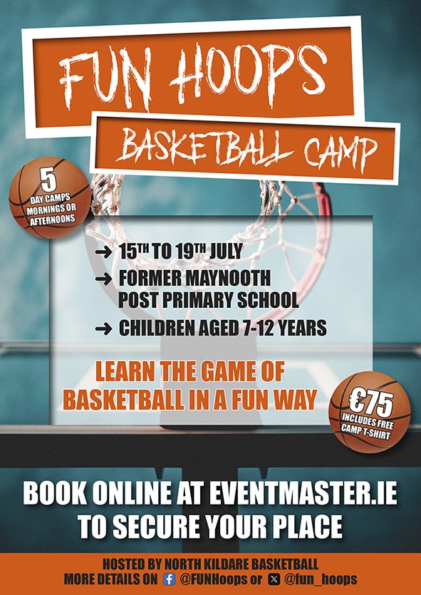 a small number of places available in basketball camp in Maynooth next week <a href="/BballIrl/">Basketball Ireland</a> <a href="/maynoothet/">Maynooth Educate Together NS</a> <a href="/guifhiaich/">GaelscoilUíFhiaich</a> <a href="/MaynoothPPS/">Maynooth PostPrimary</a> <a href="/KildareSP/">Kildare Sports Partnership</a>