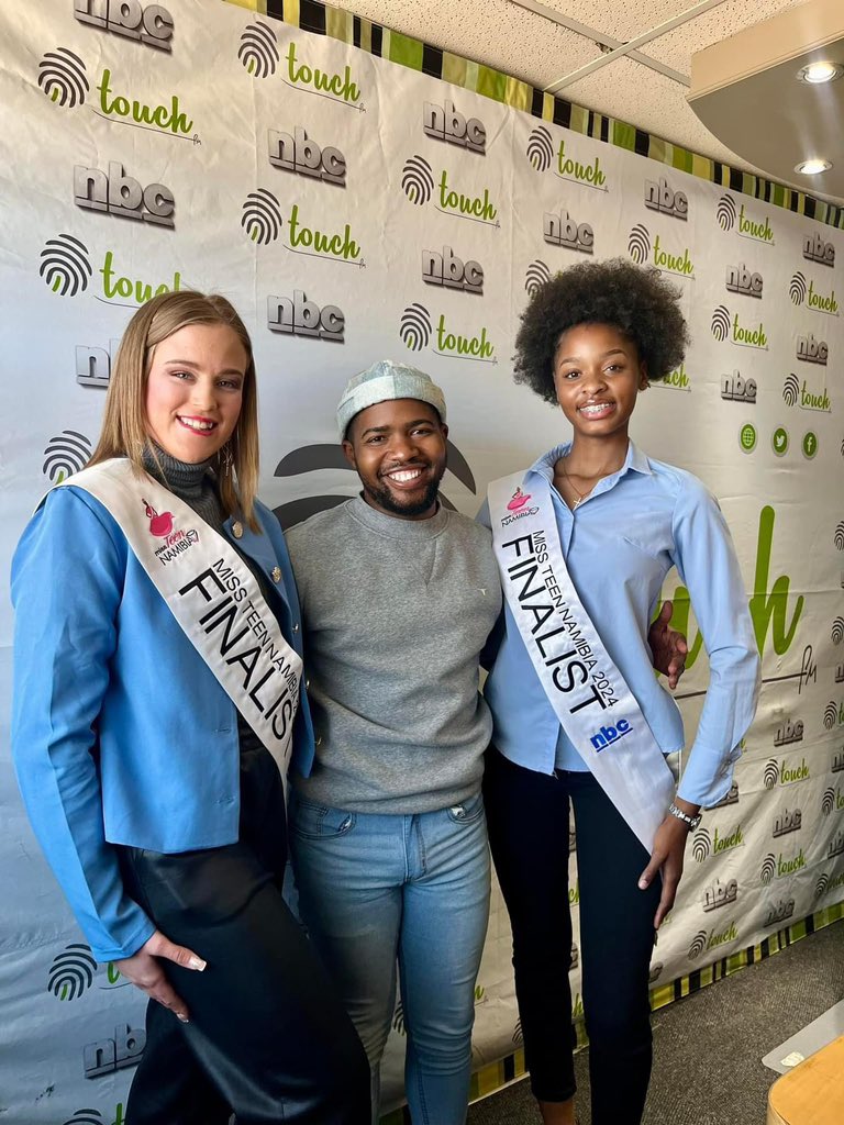 NBCNamibia's tweet photo. #chasingthecrown2024๐ | The Miss TEEN Namibia 2024 finalists had a lovely time with @senyor_don on Touch FM earlier today!
โข
โข
#missteennamibia2024๐ #radiointerviews๐ป๐ง๐ #top10finalists https://t.co/NYyZHG50NG