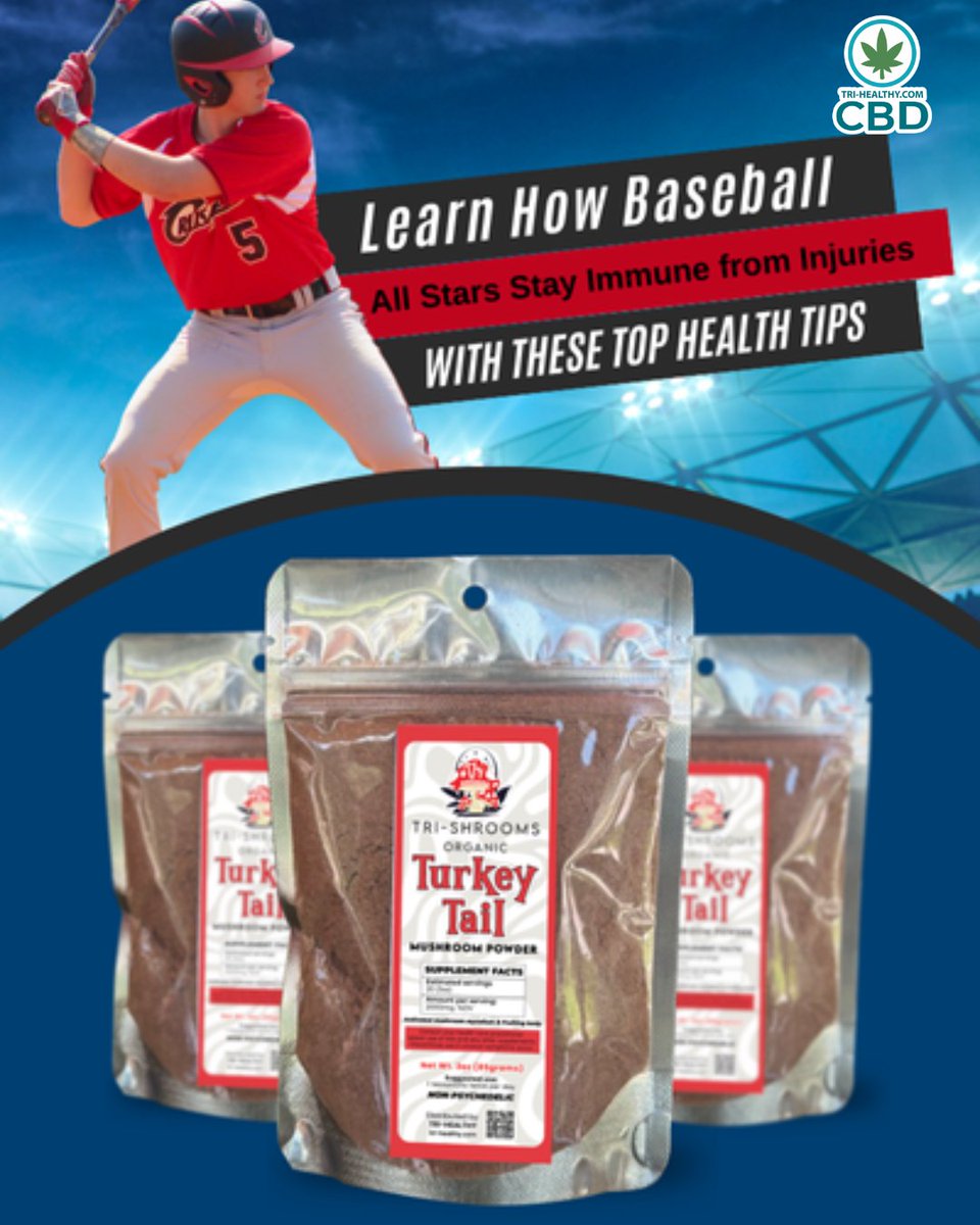 THCSouthernPark's tweet photo. Discover how Baseball All-Stars stay in top shape and immune from injuries with Tri-Shrooms Turkey Tail Mushroom! #InjuryPrevention #TriShrooms #TurkeyTailMushroom #NaturalHealth #AthleteRecovery ⚾🍄💪🏅 https://t.co/8fiEX959Gz