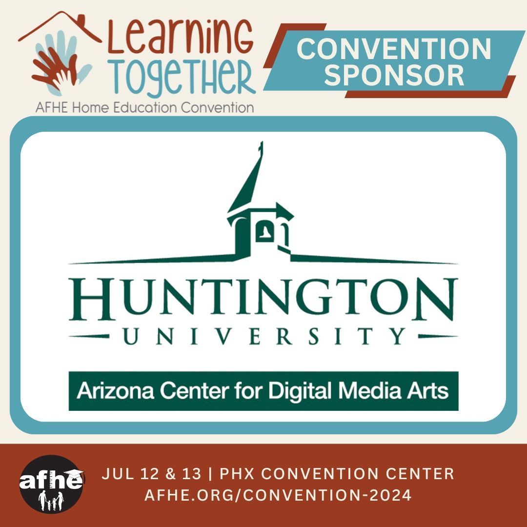 AFHEConnect's tweet photo. Huntington University Arizona offers fully accredited bachelor’s degree programs in animation, broadcast, film production, and graphic design.  VIsit booth 1105 at #afhecon2024 this weekend! #sponsor #huntingtonuniversity #homeschoolconvention https://t.co/FwyB6KzbFn