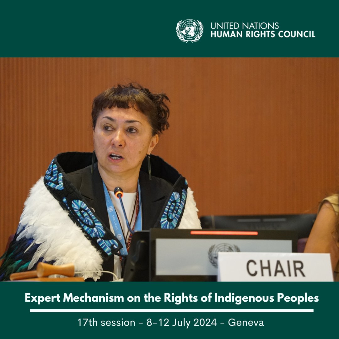 UN Human Rights Council (@un_hrc) on Twitter photo .<a href="/ValmaineToki/">Valmaine Toki</a> from New Zealand was elected Chair of the <a href="/UN/">United Nations</a> Expert Mechanism on the Rights of Indigenous Peoples at the opening of the 17th session of EMRIP on 8 July 2024 in <a href="/UNGeneva/">United Nations Geneva</a>.
Find out more on the Expert Mechanism ➡️ohchr.org/en/hrc-subsidi…
#WeAreIndigenous .<a href="/ValmaineToki/">Valmaine Toki</a> from New Zealand was elected Chair of the <a href="/UN/">United Nations</a> Expert Mechanism on the Rights of Indigenous Peoples at the opening of the 17th session of EMRIP on 8 July 2024 in <a href="/UNGeneva/">United Nations Geneva</a>.
Find out more on the Expert Mechanism ➡️ohchr.org/en/hrc-subsidi…
#WeAreIndigenous