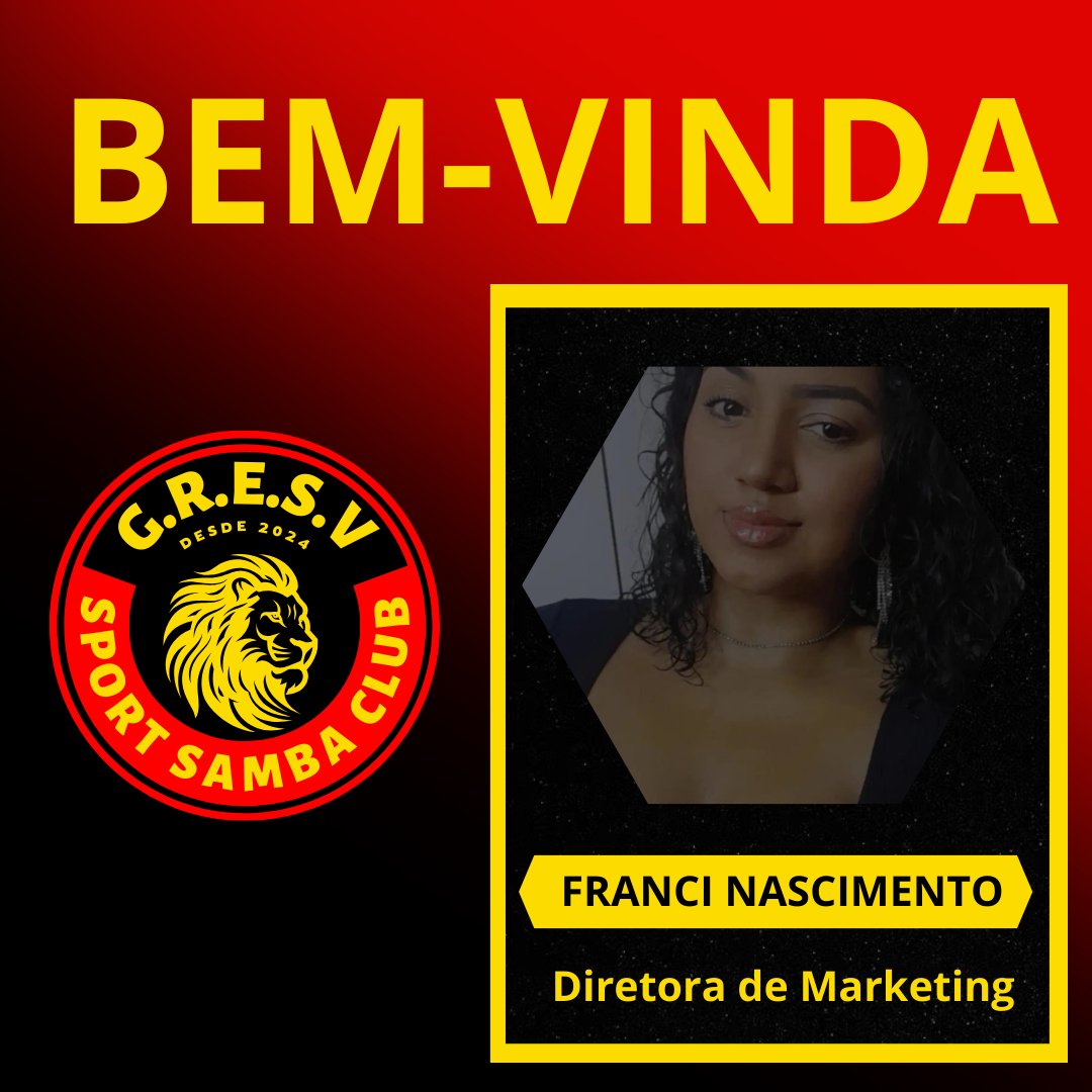 SportSambaClub's tweet photo. É com imensa alegria que apresentamos Franci Nascimento como a nova Diretora de Marketing e Comunicação do Sport Samba Club. 

Estamos confiantes de que ela nos ajudará a alcançar novos patamares, fortalecendo ainda mais nossa comunidade e expandindo nossa marca. https://t.co/V7yAttUAWn
