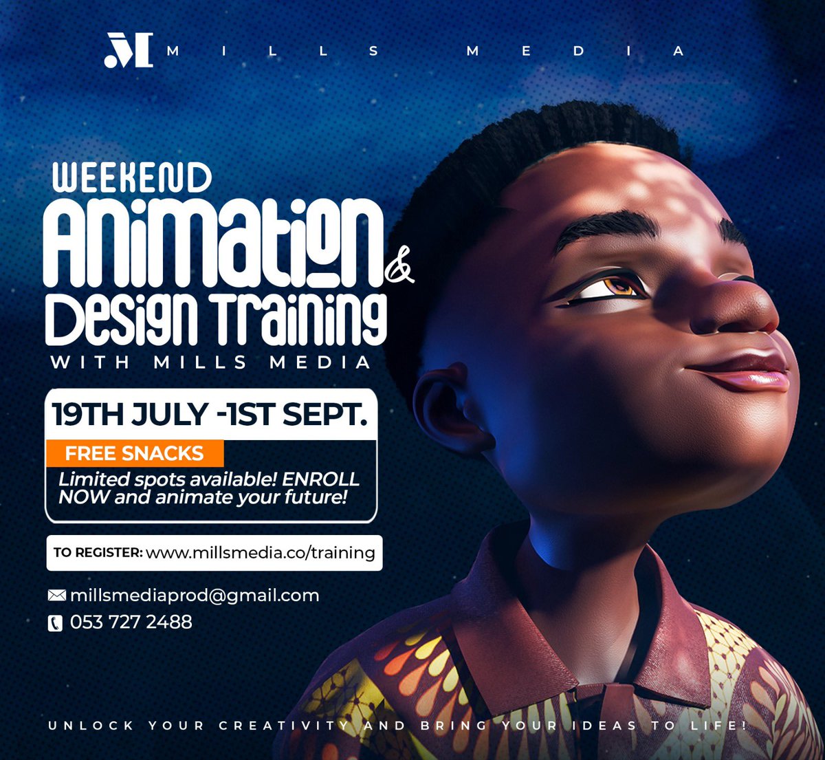 Unlock your creative potential at our intensive training bootcamp, designed to immerse you in the dynamic world of animation and design. 

This comprehensive program is perfect for aspiring animators and designers looking to improve their skills and gain practical experience.