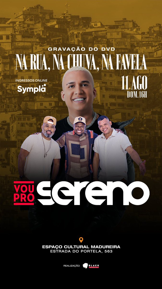 CantorPaulinho's tweet image. Tem mais participações chegando 😮

O @vouproserenooficial vai tornar a noite de gravação do DVD ainda mais especial, e você não pode perder esse encontro!

Nos vemos na gravação de “Na rua, Na chuva, Na favela” 🙌🏽🎤

Link para os ingressos na bio.

#DVDdoPaulinho #Pagode