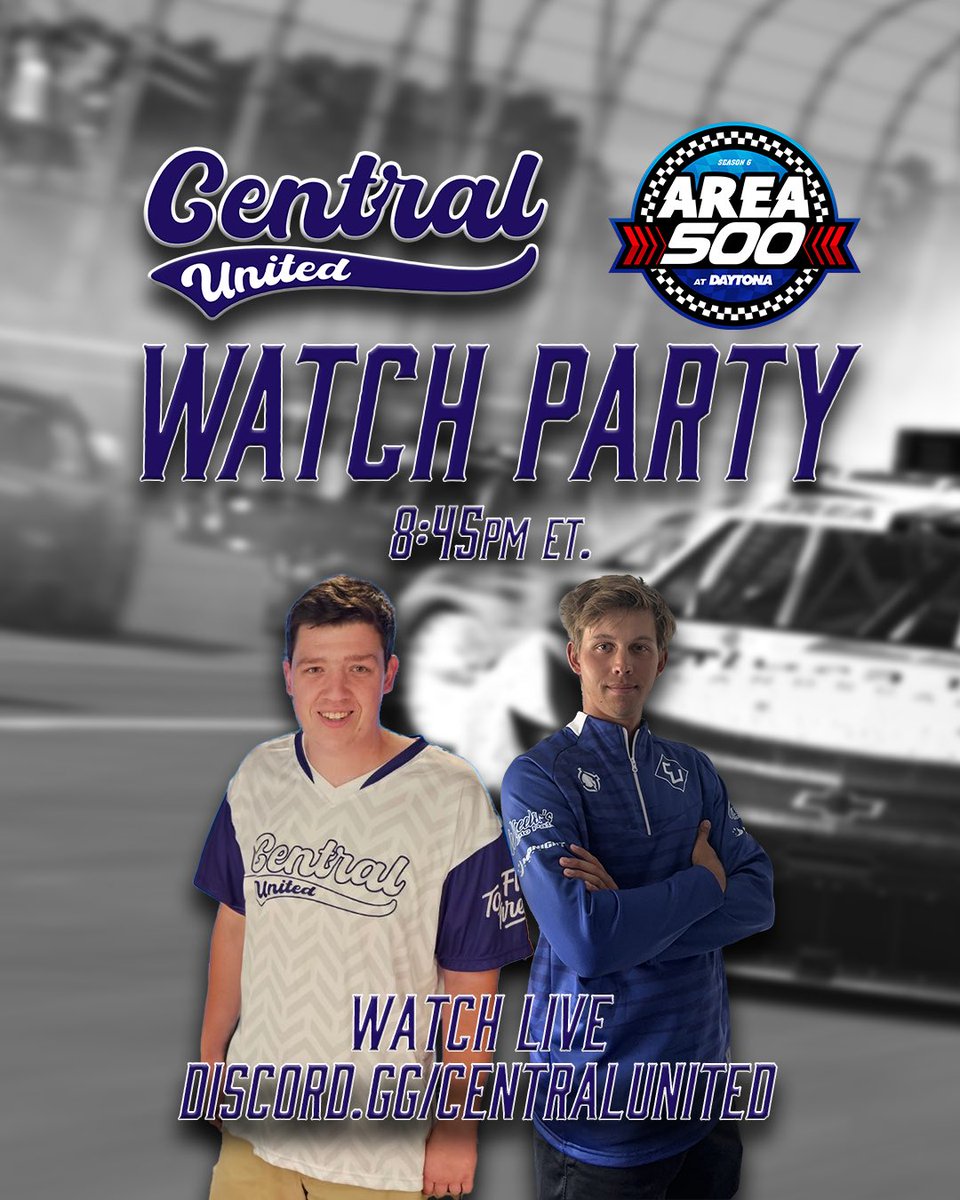 AREA iRacing (@areairacing) on Twitter photo 🏁 Tonight’s #AREA500 Schedule 🏁
- 8:15pm ET: Practice starts
- 8:45pm ET: Broadcast goes live
- 9:05pm ET: Green flag
🔴 Watch live:
- Twitch: twitch.tv/AREAiRacing
- YouTube: youtube.com/symtvbroadcast…
- <a href="/GoCentralUnited/">Central United Motorsport</a> Official #AREA500 Watch Party: Discord.gg/CentralUnited 🏁 Tonight’s #AREA500 Schedule 🏁
- 8:15pm ET: Practice starts
- 8:45pm ET: Broadcast goes live
- 9:05pm ET: Green flag
🔴 Watch live:
- Twitch: twitch.tv/AREAiRacing
- YouTube: youtube.com/symtvbroadcast…
- <a href="/GoCentralUnited/">Central United Motorsport</a> Official #AREA500 Watch Party: Discord.gg/CentralUnited