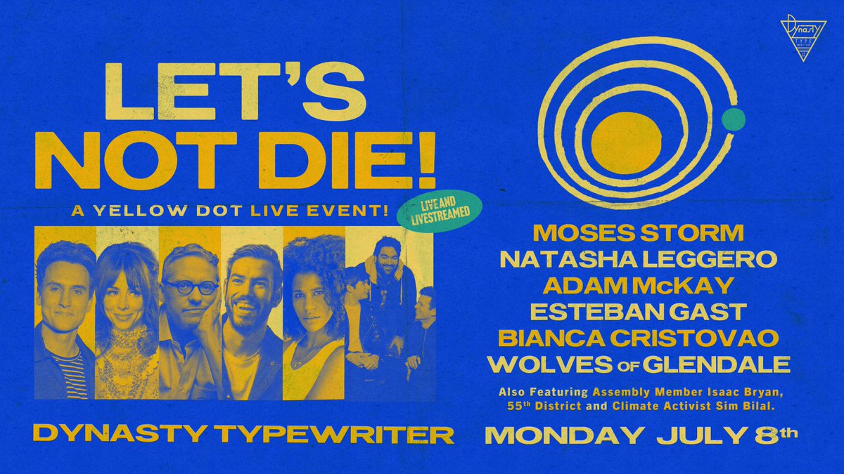 Yellow Dot Studios (@weareyellowdot) on Twitter photo TONIGHT! 7:30PT!
<a href="/MosesStorm/">mosesstorm</a>! <a href="/natashaleggero/">Natasha Leggero</a>! @ZombiePanther2! <a href="/realestebangast/">Esteban Gast</a>! <a href="/Biancacristovao/">Bianca Cristovao</a>! <a href="/wolvesoglendale/">Wolves of Glendale</a>!
Action with <a href="/ib2_real/">Isaac G. Bryan</a> and @eggpon__!
*Use code BIGOILSUX for $10 show tickets* or join the LIVESTREAM from anywhere:
dynastytypewriter.com/events-calenda… TONIGHT! 7:30PT!
<a href="/MosesStorm/">mosesstorm</a>! <a href="/natashaleggero/">Natasha Leggero</a>! @ZombiePanther2! <a href="/realestebangast/">Esteban Gast</a>! <a href="/Biancacristovao/">Bianca Cristovao</a>! <a href="/wolvesoglendale/">Wolves of Glendale</a>!
Action with <a href="/ib2_real/">Isaac G. Bryan</a> and @eggpon__!
*Use code BIGOILSUX for $10 show tickets* or join the LIVESTREAM from anywhere:
dynastytypewriter.com/events-calenda…