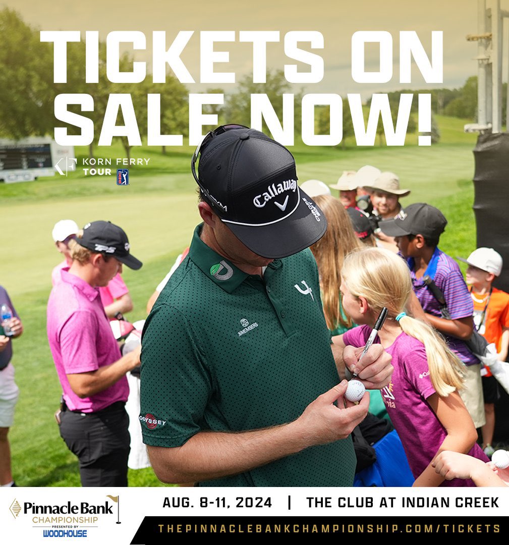 Pinnacle Bank Championship (@pinnbankgolf) on Twitter photo Tickets are on sale for the 8th Annual Pinnacle Bank Championship presented by Woodhouse.
We can't wait to spend some time with you at The Club at Indian Creek August 8-11!
🔗 : tinyurl.com/3zftcvvm
#PinnBankGolf | <a href="/GlfatIndianCrk/">Golf at Indian Creek</a> Tickets are on sale for the 8th Annual Pinnacle Bank Championship presented by Woodhouse.
We can't wait to spend some time with you at The Club at Indian Creek August 8-11!
🔗 : tinyurl.com/3zftcvvm
#PinnBankGolf | <a href="/GlfatIndianCrk/">Golf at Indian Creek</a>