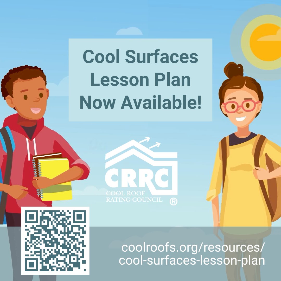 Are you a #science #teacher  or do you know someone who is? Check out our new Cool Surfaces Lesson Plan, a 100% free resource for teaching #middleschool students about the UHI effect &amp; cool surfaces: coolroofs.org/resources/cool… 

Press release: coolroofs.org/news/cool-surf… 

#STEAM  #STEM