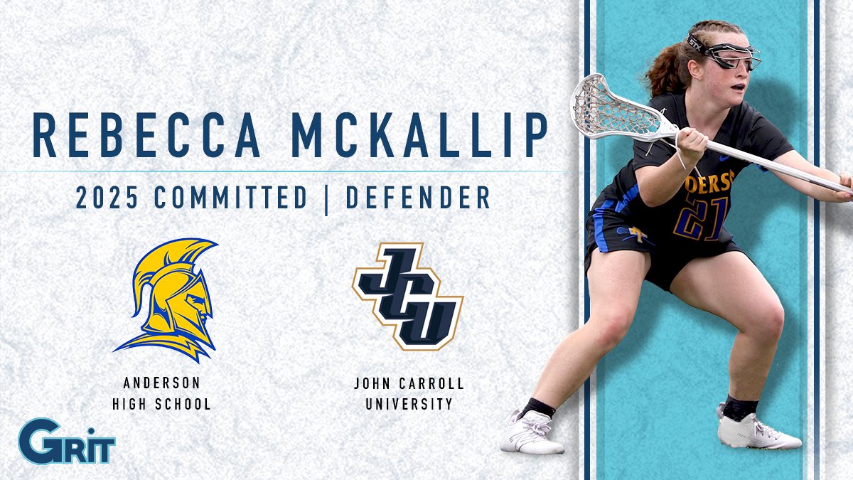 Congratulations to Rebecca McKallip ('25, D, Anderson) on her commitment to JOHN CARROLL UNIVERSITY!

#PlayGRITLax