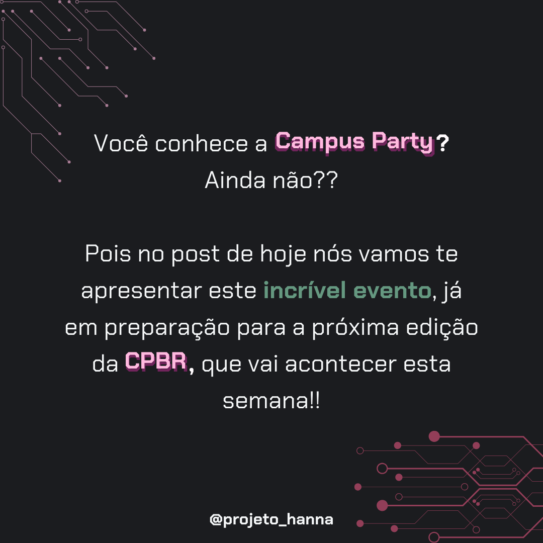 Projeto_Hanna's tweet photo. [O QUE É A CAMPUS PARTY?]

Nesta thread, nós explicamos o que é esse evento, o que você pode fazer por lá e ainda te damos um presente no final!!

Lembrando que a #CPBR16, que é a próxima edição, será agora de 9 a 14 de Julho, lá no Expo Center Norte

#cpbr #campusparty

++ https://t.co/rNSVNaZwmS