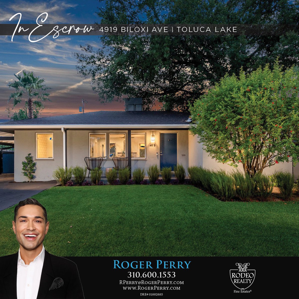 RogerPerryLA's tweet image. IN ESCROW!! 

4919 Biloxi Ave 
Toluca Lake

3 bed/3 bath, single-level, traditional with gorgeous curb appeal. Entertainers' paradise with the indoor/outdoor flow! 
#InEscrow #sold #realestate #realtor #luxurylifestyle #luxuryhomes #luxuryrealestate #losangeles #belair #hollywood
