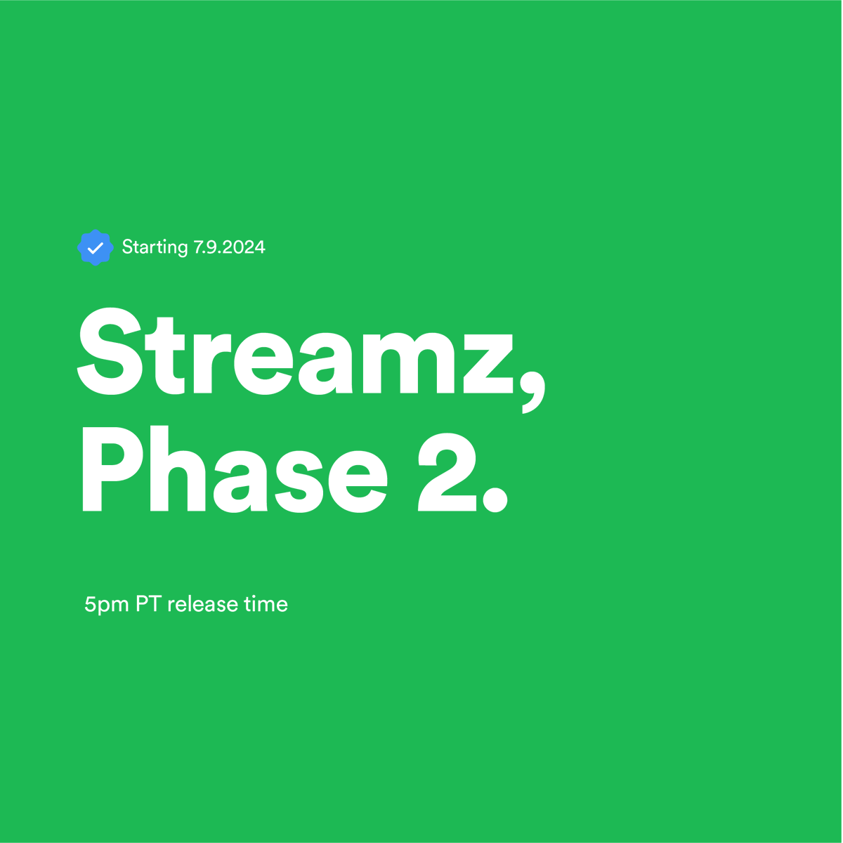 streamzonbase's tweet photo. Phase 2. Live tomorrow. 5pm PT.
The show must go on 🎶
#Streamz https://t.co/jie5pNBHjr