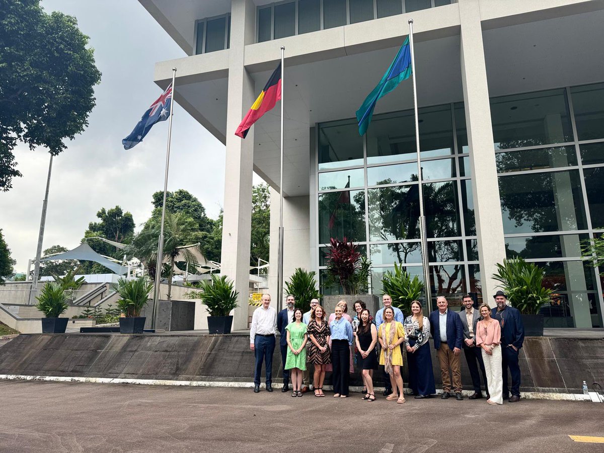 LPS_Preschool's tweet photo. Day 2 of the #schoolsplus Singapore study tour began with visiting the Australian High Commission and joining the NAIDOC week flag raising ceremony. Nxt stop was a tour of the Ministry of Education followed by the National Institute of Education. @LansvalePS https://t.co/UjWQoIjeiV