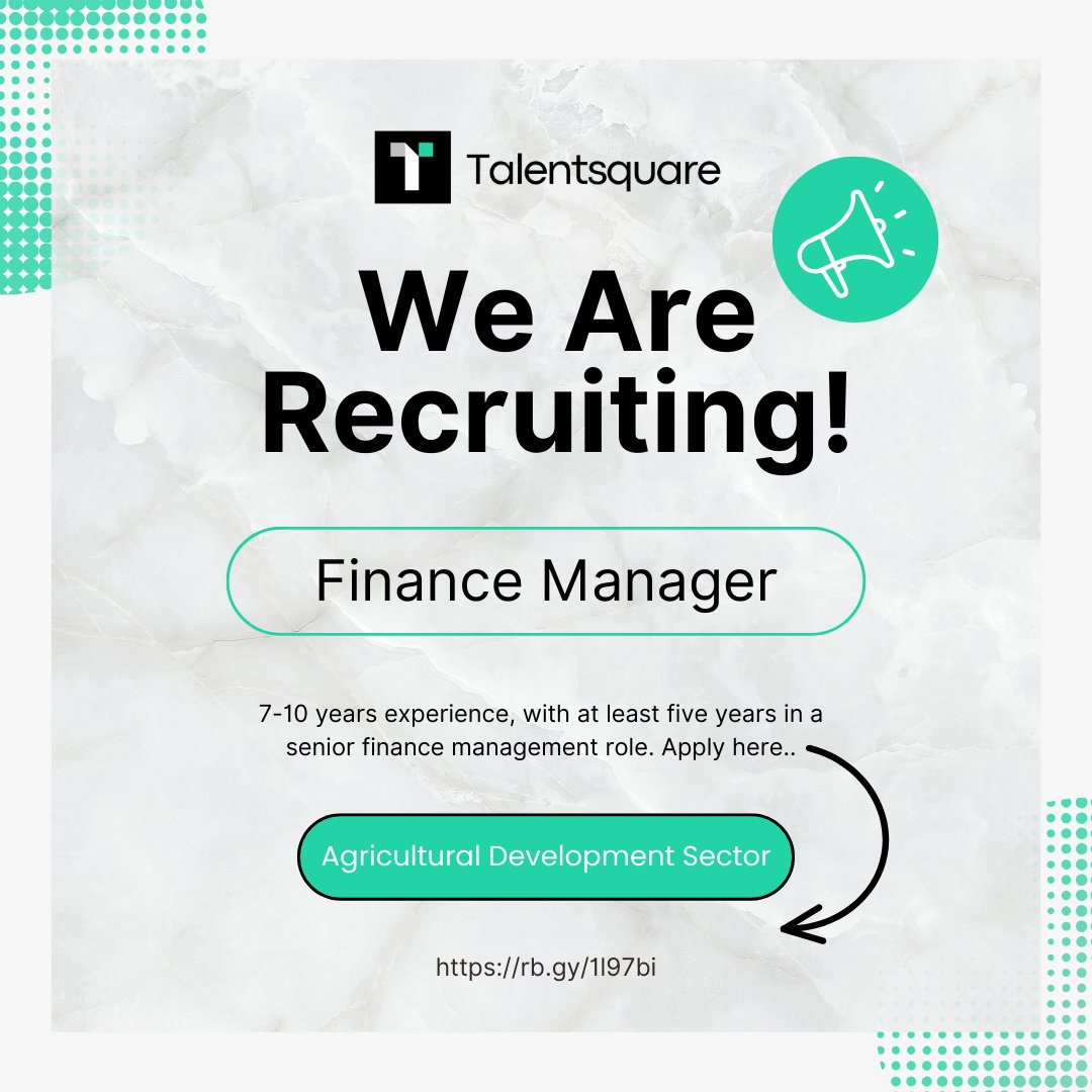 Talentsqr's tweet photo. We're recruiting a Finance Manager to join our client's team and work closely with the CEO to drive financial excellence and strategic growth. 

Location - Lagos Mainland

Apply here: - https://t.co/q4BCmaBFsl

#FinanceManager  #Recruiting #FinanceJobs #ApplyNow https://t.co/blHDOtFPQk