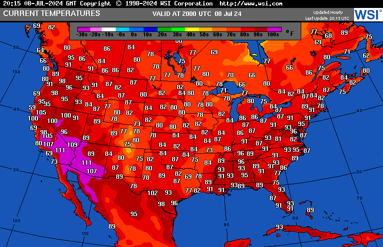 climateguyw's tweet photo. On MON 7/08/2024 broiling western #HeatwaveGasprom continued as a historic CAT4. Coastal cities were not threatened with the worst of the heat, though. CAT2 #HeatwaveExxon made life miserable for millions across the Southeast and Northeast. @orosane @SteveMacNBC6 @MichaelEMann https://t.co/WgfavCHuCw