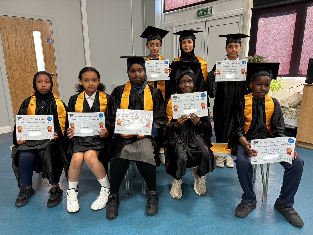 stsilasschool's tweet photo. Today has just been the BEST day at St Silas CE Primary School. This morning 59 children graduated from the Rainbow University, and this afternoon we had a lovely Milkshake Monday in the sunshine! https://t.co/4DI1N0GI4M