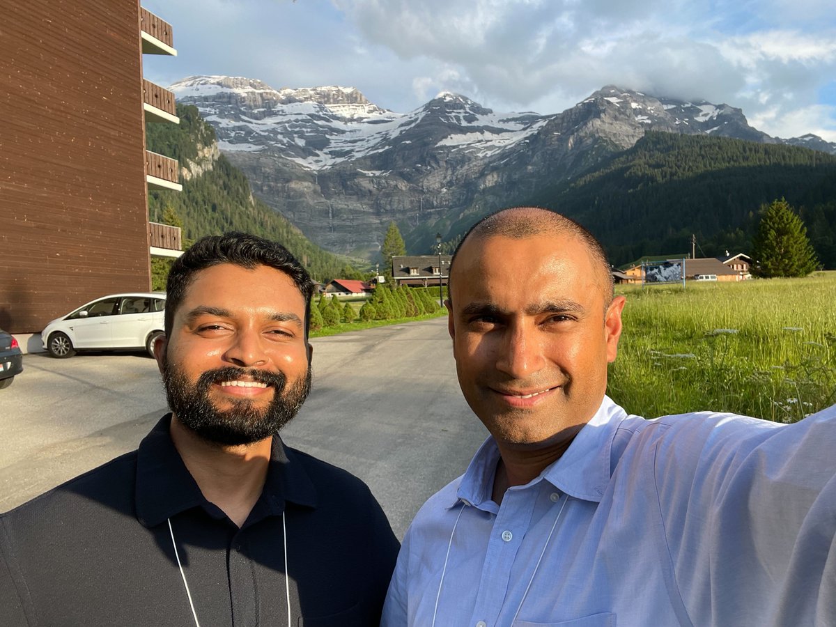 Almost 2 weeks late in posting this! Had an amazing time at <a href="/GrcIdp/">IDP GRC</a> hanging out with such a diverse community at les diablerets. Grad student <a href="/tharun_selvam/">Tharun Selvam Mahendran</a> and I attended and presented our work on the engineering metastability of IDP condensates. 🙏🙏🙏to the organizers.