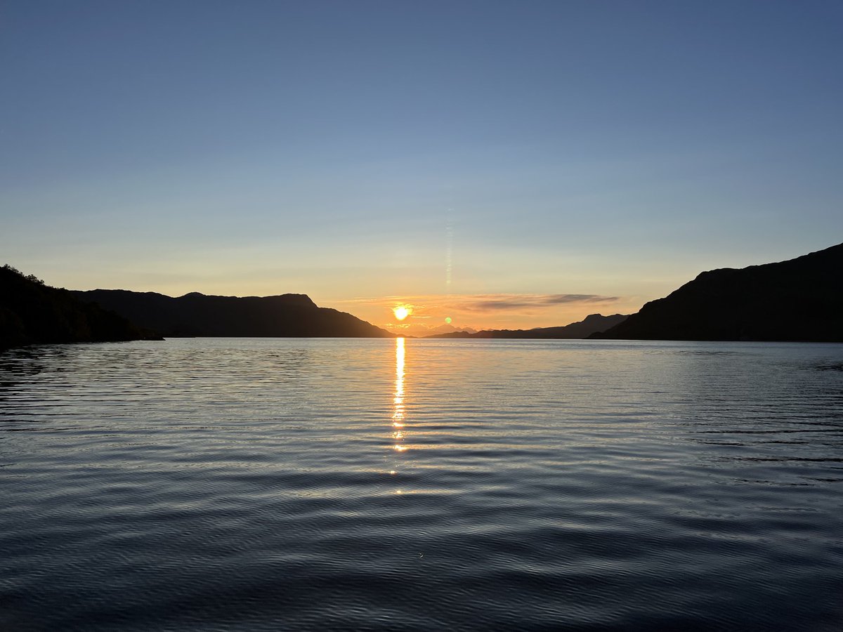 Sun setting tonight over the entrance to Loch Nevis.