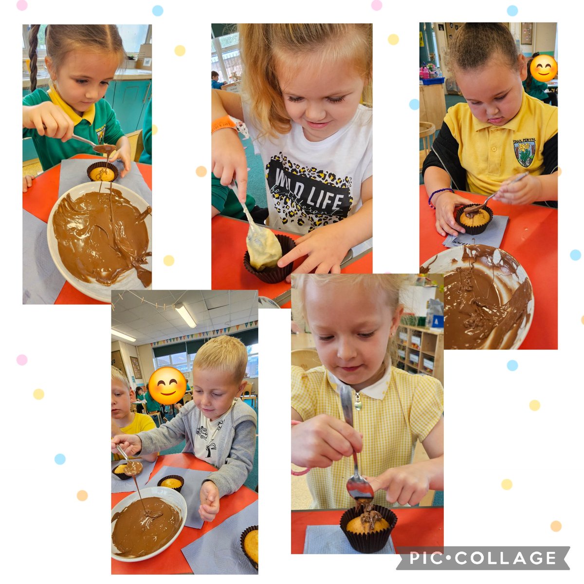 Dosbarth Derbyn wedi mwynhau coginio cacennau bach heddiw👩🏻‍🍳👨🏻‍🍳
Reception class has enjoyed baking cupcakes today 👨🏻‍🍳👩🏻‍🍳
<a href="/YsgolPenyPil/">Ysgol Pen y Pîl</a> @MrRogersPYP