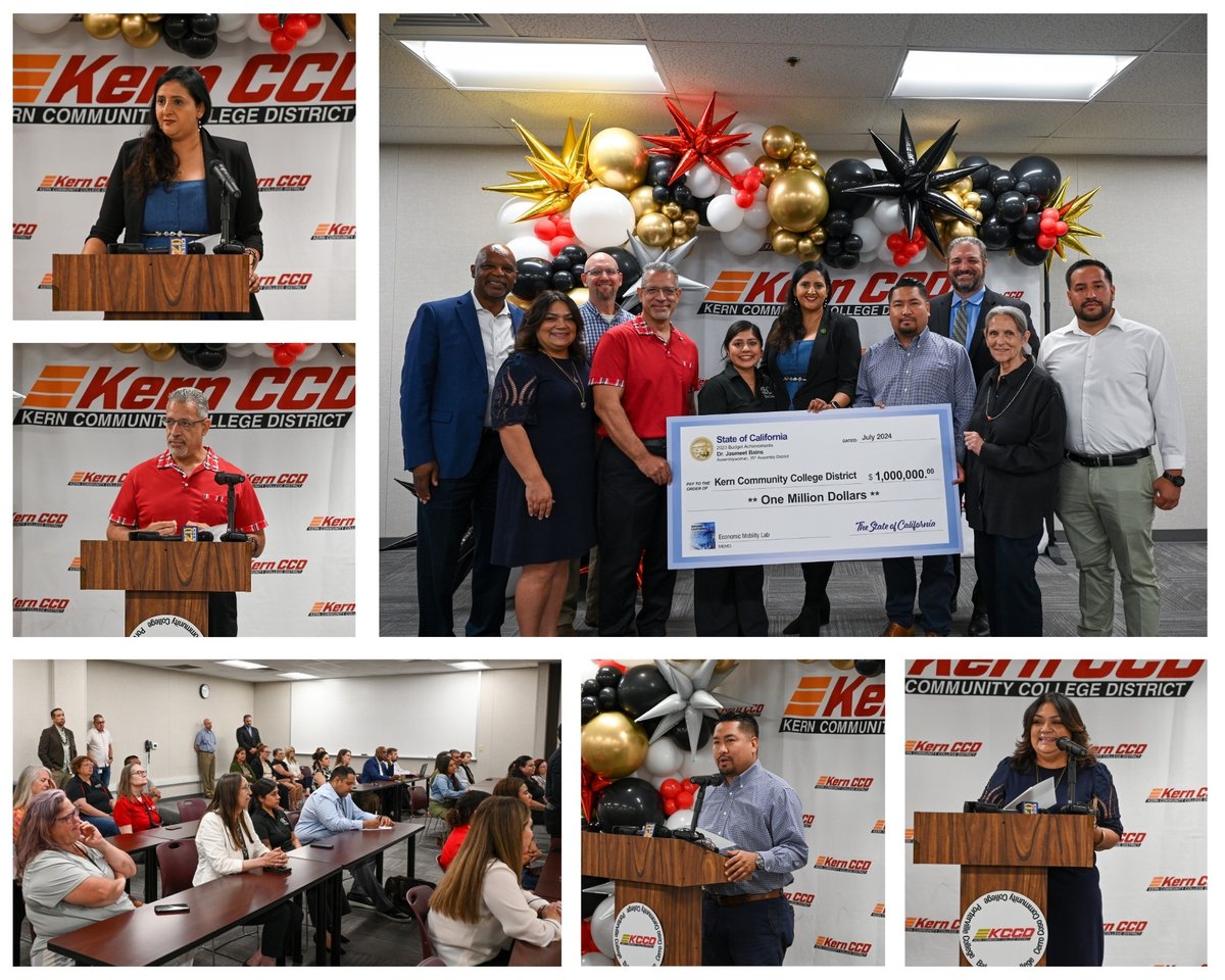 Today, <a href="/DrJasmeetBains/">Jasmeet Bains, M.D. 🇺🇸</a> presented <a href="/KernCCD/">Kern Community College District</a> a check for $1M for an Economic Mobility Lab to provide support &amp; learning opportunities for students in high-wage, high demand industry sectors. The Lab will help students achieve their academic goals &amp; secure quality jobs in our region.