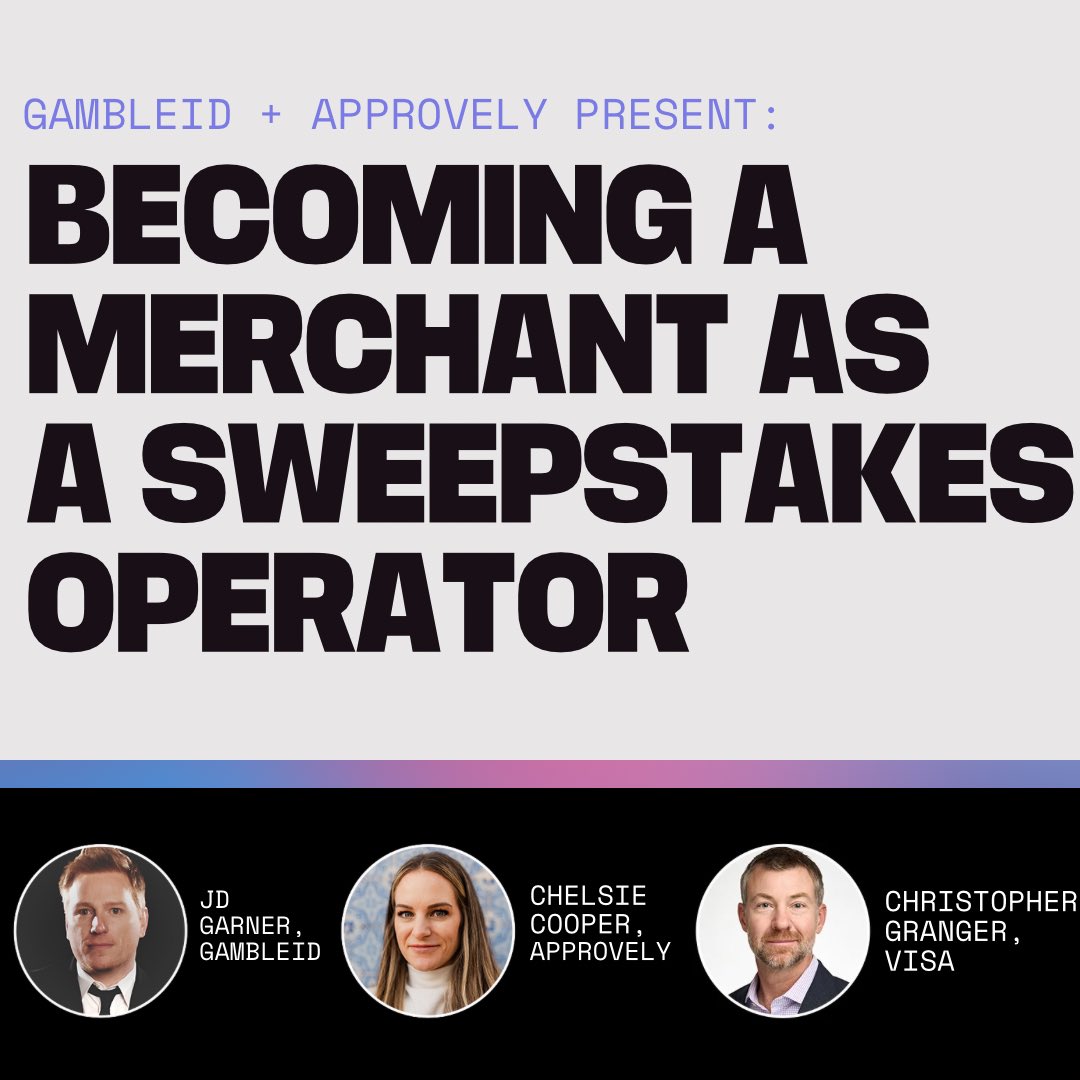 JULY 10th at 12PM PT. 
Join us for an insightful webinar discussing the challenges faced by sweepstakes operators and DFS sites 🎲💳
All are welcomed - Follow the link below to register!
lnkd.in/dXQF8Cgh
