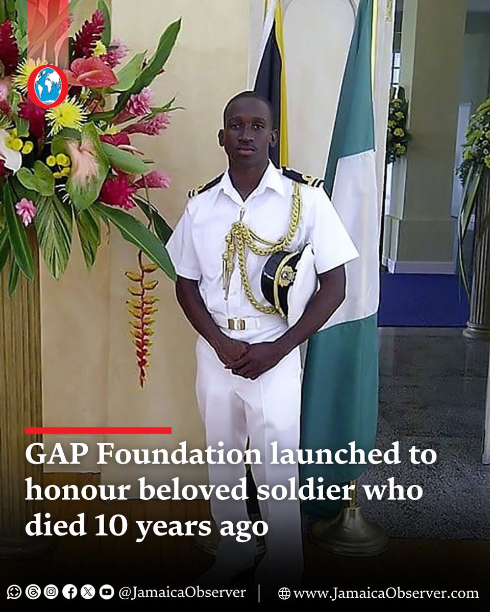 JamaicaObserver's tweet photo. It took a brave face and a courageous heart when the parents of late Jamaica Defence Force (JDF) Coast Guard officer Gawaine Alrick Peart (GAP) recently launched a foundation in his honour – 10 years after he was killed in a crash on the Palisadoes road in Kingston at the young age of 24. https://t.co/IQsd2ZpJSd