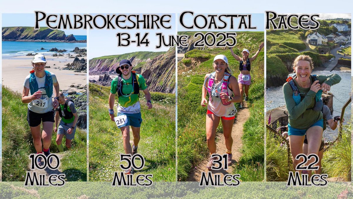 Entries to next years Pembrokeshire Trail &amp; Ultra Running Festival now live. 
We’re all looking forward to heading back 😅 🌊 ⛰️ Enter here 👇🏼
runwalkcrawl.co.uk