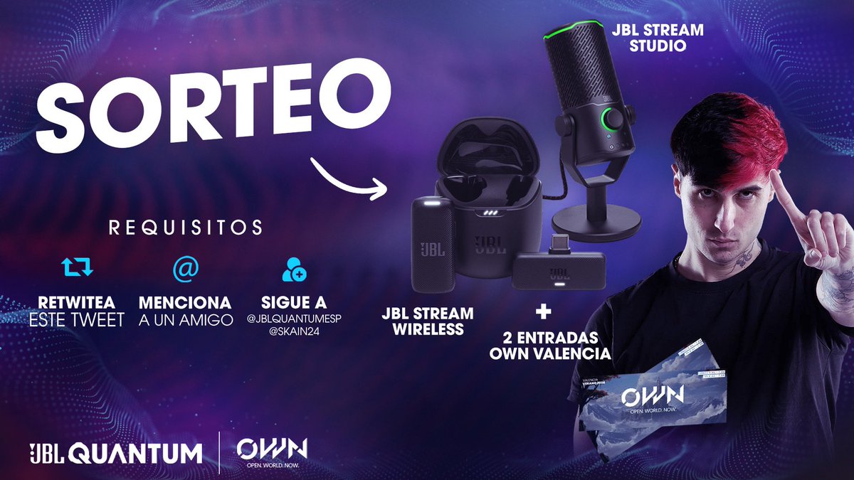 Para celebrar La Previa de este viernes en el stand de <a href="/JBLQuantumESP/">JBL Quantum ESP</a> os traigo un sorteo

Para participar:
▶️ RT
▶️ Sigue a <a href="/JBLQuantumESP/">JBL Quantum ESP</a>
▶️ Sígueme
▶️ @ a un amigo

Entre los que participéis os podéis llevar un JBL Quantum Stream Wireless, JBL Quantum Stream Studio y 2