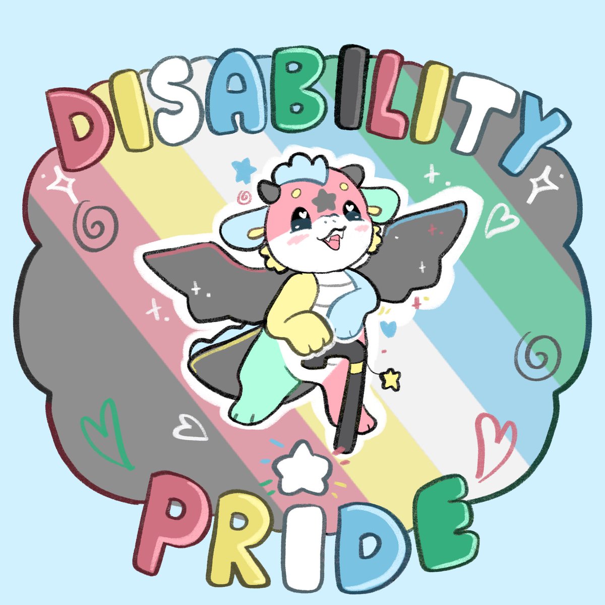 Sugary_Carousel's tweet image. Happy disability pride month 🌈💗