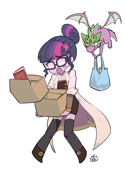 Twilight Sparkle種族:人族「帝國公民」Shadowbolts–D小隊裡工程技術師和載具駕駛員。本被譽為學院的明日之星,但在接連重大科研項目失利後只能被學院雪藏。如今被學院長以多去外頭看看世面為由分配外派小組去。#EQG #TRPG #commission 
