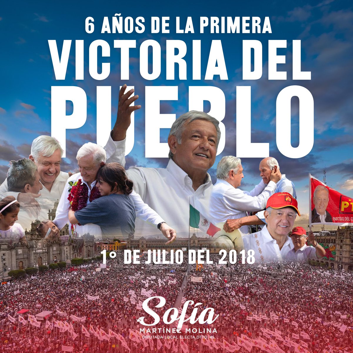 ¡Es un honor estar con Obrador! 📢
Hace 6 años y tras años de lucha el pueblo de México decidimos iniciar la #CuartaTransformacion de la mano de nuestro compañero <a href="/lopezobradooor_/">Andres Manuel Lopez Obrador (PARODIA)</a> 

¡Sonrian, hay 4T para rato!❤️⭐️
¡Con el pueblo todo, sin el pueblo nada! 
#4T #AMLO