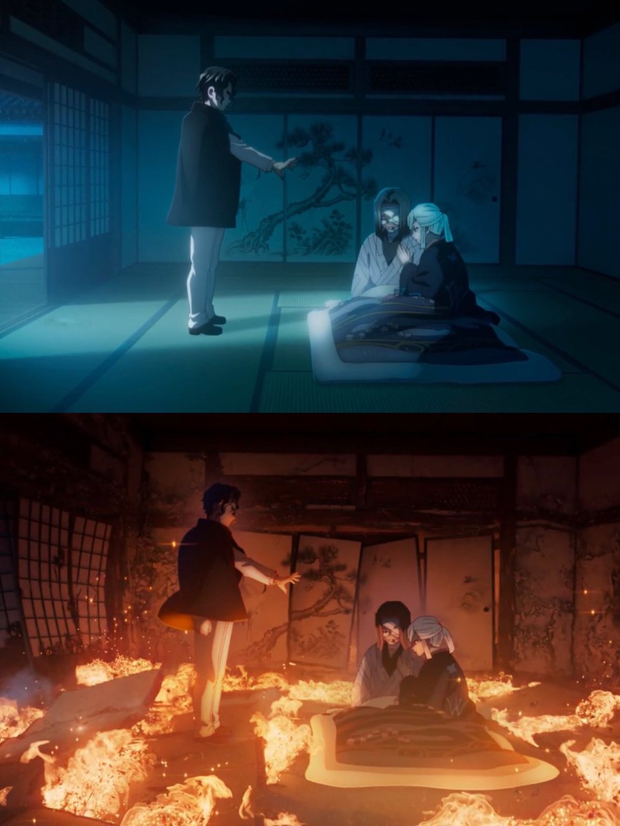 Ragvi_BTS's tweet photo. DAMN PEAK ANIMATION🔥🔥UFOTABLE YOU DID THAT❤️‍🔥🤩 Can't wait for the trilogy😍😍💙

#DemonSlayer
#DemonSlayerSeason4Episode8 
#KimetsuNoYaiba https://t.co/daEBq9zsgg