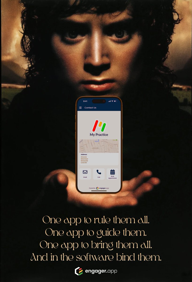 apostrophejosh's tweet photo. Taking it back to middle earth 🧝🏻‍♀️

@OneMinuteBriefs challenge to create posters that bring to life the transformative power of the #EngagerApp for accounting and bookkeeping practices. @EngagerDotApp https://t.co/ITUCFoJb0J