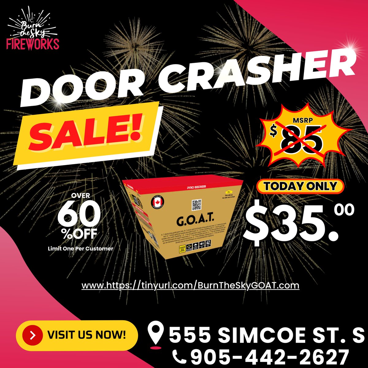 choosestu's tweet photo. 🎆 Don't miss out on our Canada Day G.O.A.T. Sale! 🇨🇦🎇

Get your Gate Crasher fun from $85 down to just $35, with over 60% off! 🎉🔥

📍 Location: 555 Simcoe St. S
📞 Contact us: 905-442-2627

#canadaday #CanadaDay2024 #happycanadaday #BurnTheSky #oshawa https://t.co/T4TpBW7DsB