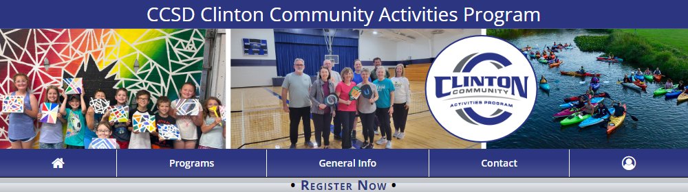 myrecdept's tweet photo. https://t.co/dQPMBvzUi1 is proudly simplifying recreation management for our newest department in Clinton, WI!
https://t.co/l7T9WqfVXW
Welcome CCSD Clinton Community Activities Program!
#RecreationSoftware
#GetMyRecForYourRec
#MyRecSoftware https://t.co/pxfWJPFePE
