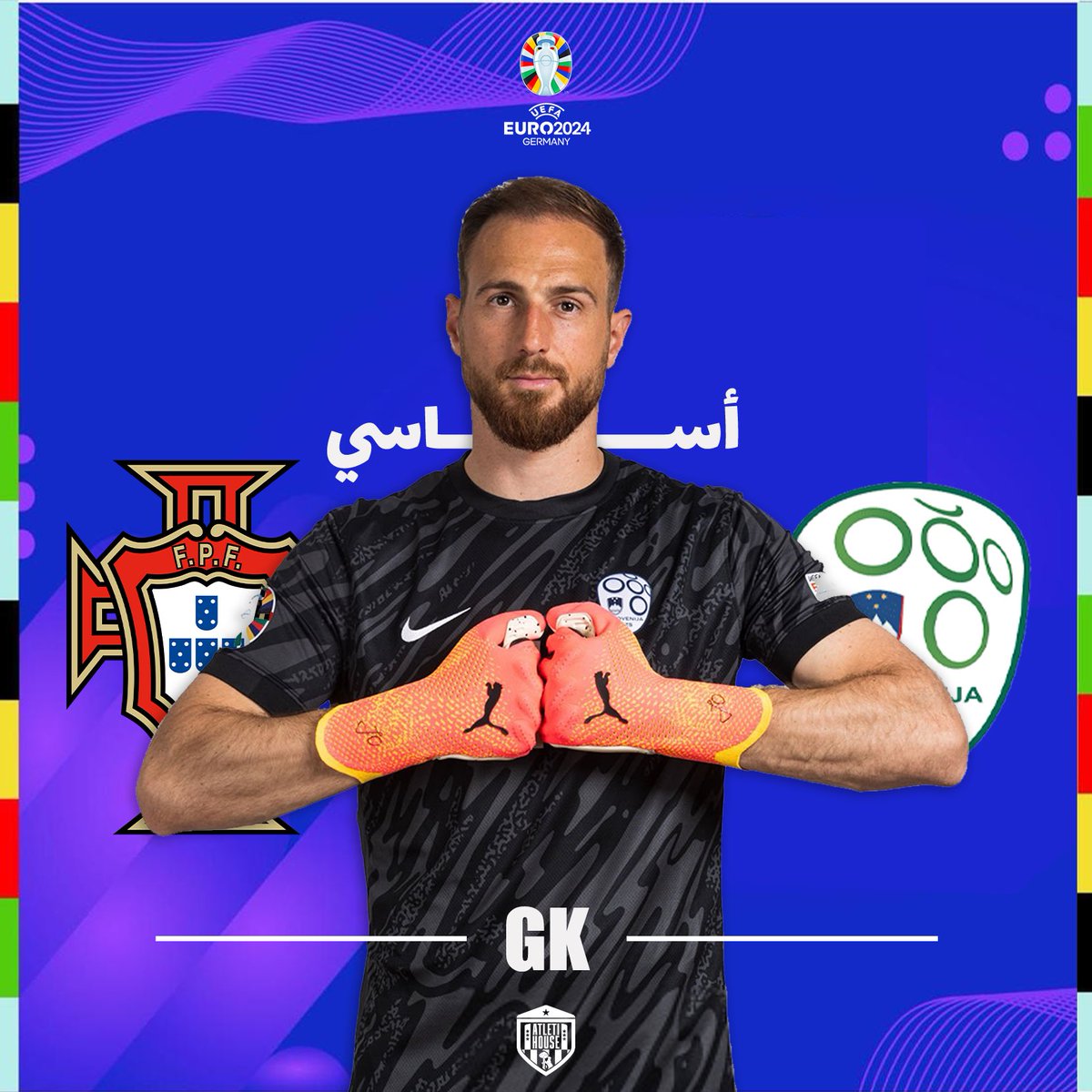 AtletiHouse's tweet photo. 🚨🇸🇮 الأسطورة يان أوبلاك أساسيًا ضمن صفوف المنتخب السلوفيني ضد البرتغال.
#EURO2024 • #SLOPOR https://t.co/82tyHIjEIm