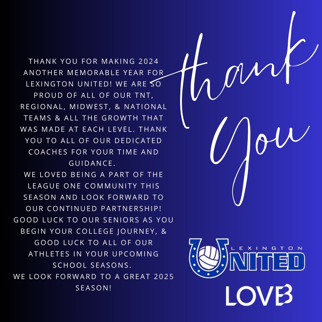 ✨Thank you for another wonderful season at Lexington United! We look forward to creating new memories in 2025!✨