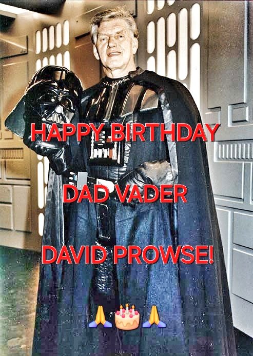 HamillSkywalkr_'s tweet photo. Happy Heavenly birthday to @MarkHamill's, #DadVader & ours, David Prowse. You are loved & deeply missed. I hope you're having fun celebrating above with all of your #StarWars family members who are with you in that wonderful galaxy in the sky. #MTFBWY David!🙏❤️🥳🎂🎉🎈🕯🤗🌹🎊 https://t.co/YbuXYPPEj8