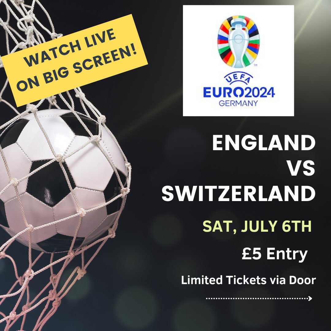 It is the Quarter Final!!!! Come watch the game live on our big screen! Experience the epic atmosphere!!! 
Come on England!!🏴󠁧󠁢󠁥󠁮󠁧󠁿 ⚽️