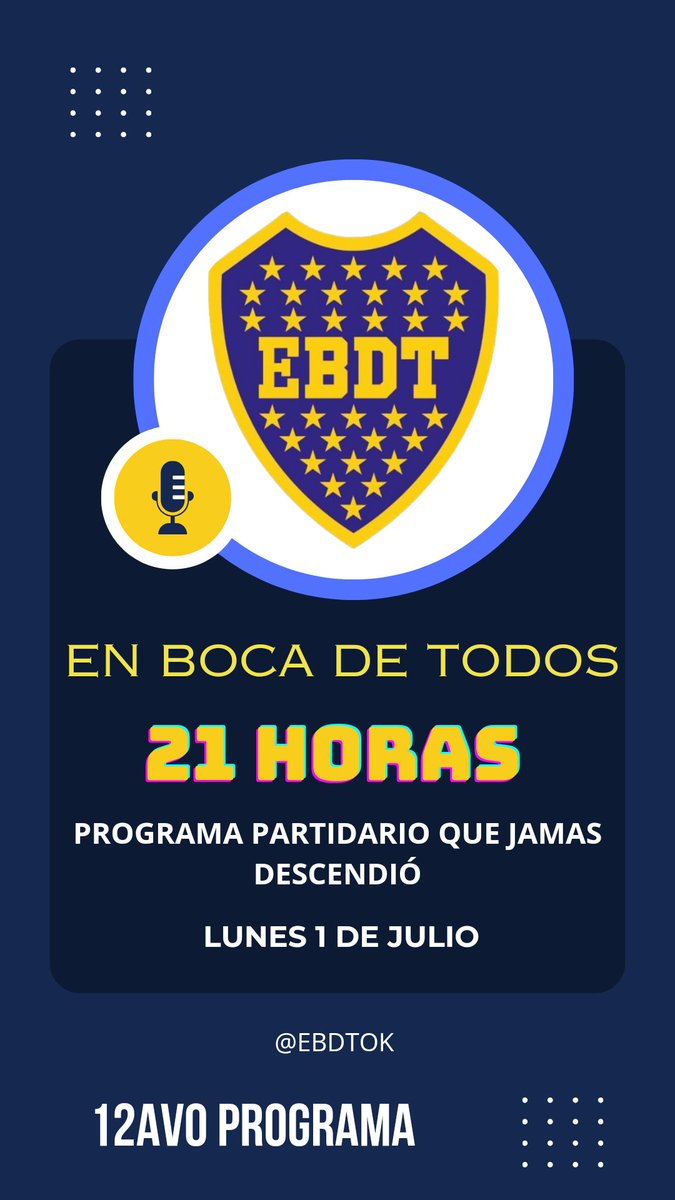 HOY HAY PROGRAMA 

YouTube.com/@Ebdt1905 

No sé lo pierdan